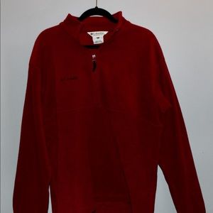 Columbia half zip, maroon, extra large